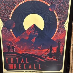 Total Recall Movie Poster - Red and Black